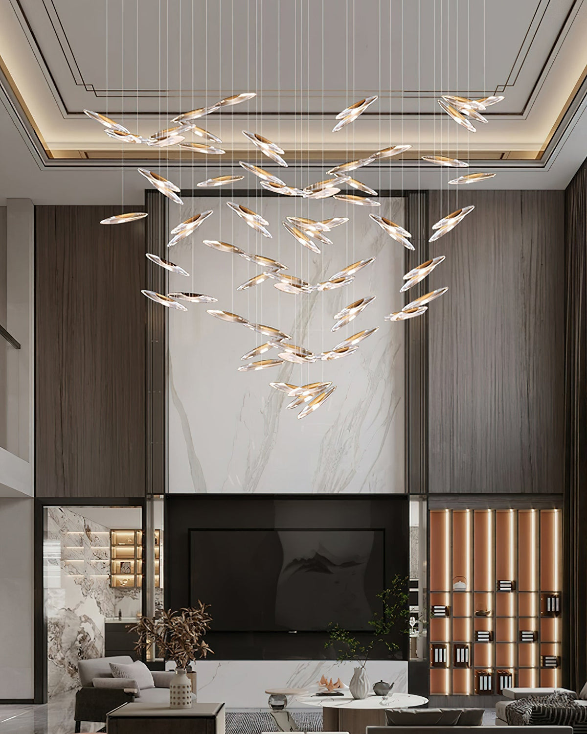 Hylor luxuriöser Kronleuchter aus Glas mit Moonlight Whispers