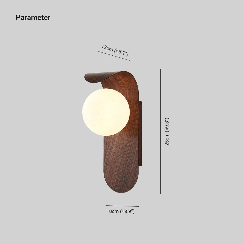 Exuro Wandleuchte für den Innenbereich aus Holzfarbe / Walnussfarben