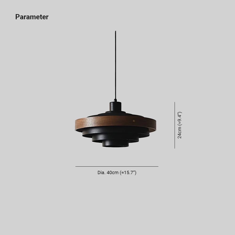 Muto Modern Round   Pendant Light  Wood