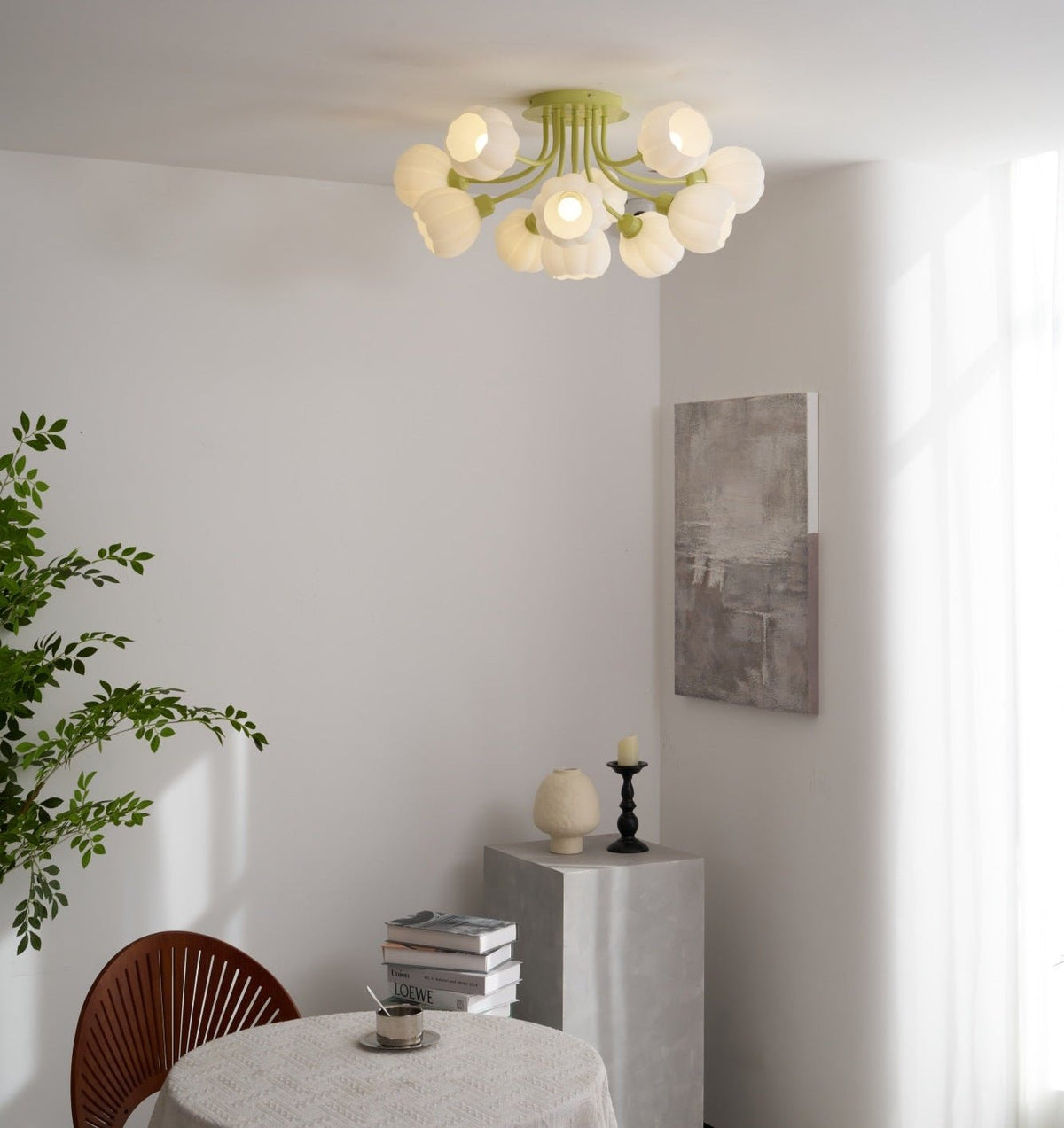 Zenorarae Elegance Matcha-Glas-Deckenleuchte