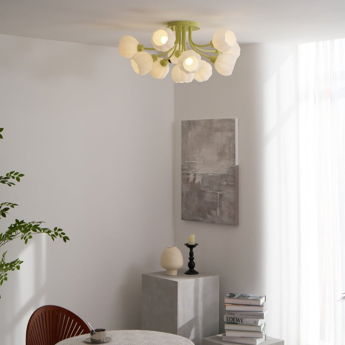 Zenorarae Elegance Matcha-Glas-Deckenleuchte