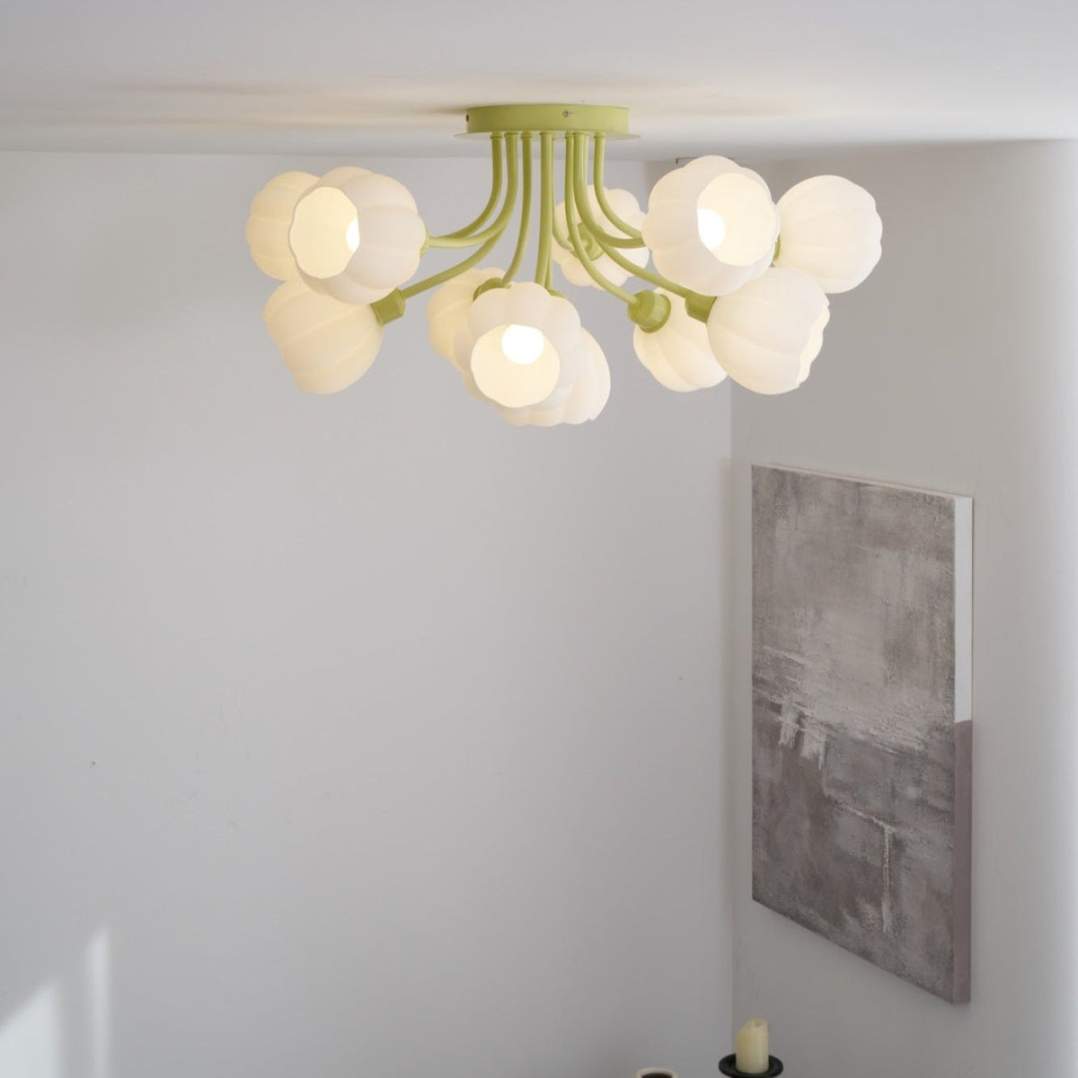 Zenorarae Elegance Matcha-Glas-Deckenleuchte