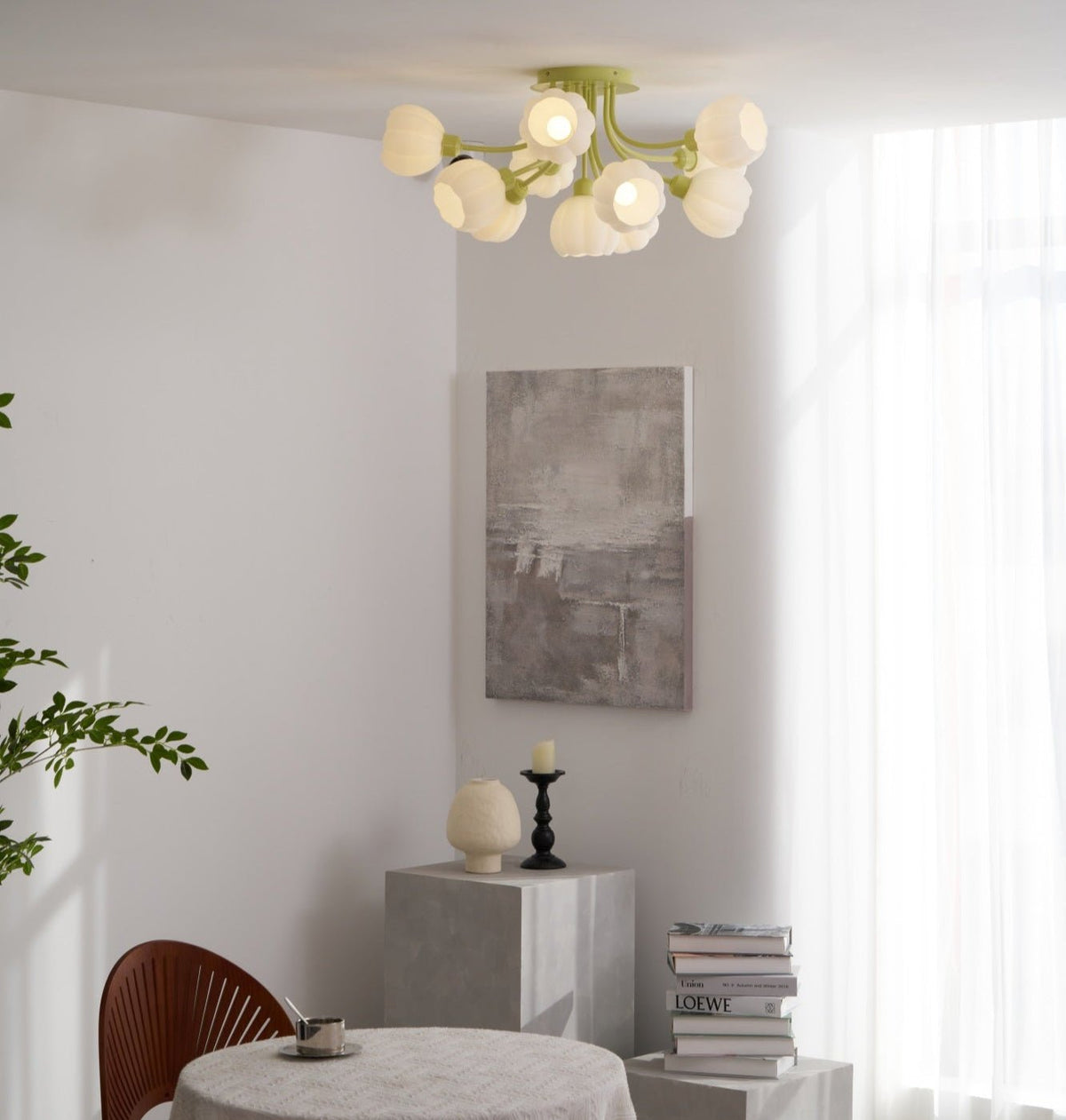 Zenorarae Elegance Matcha-Glas-Deckenleuchte