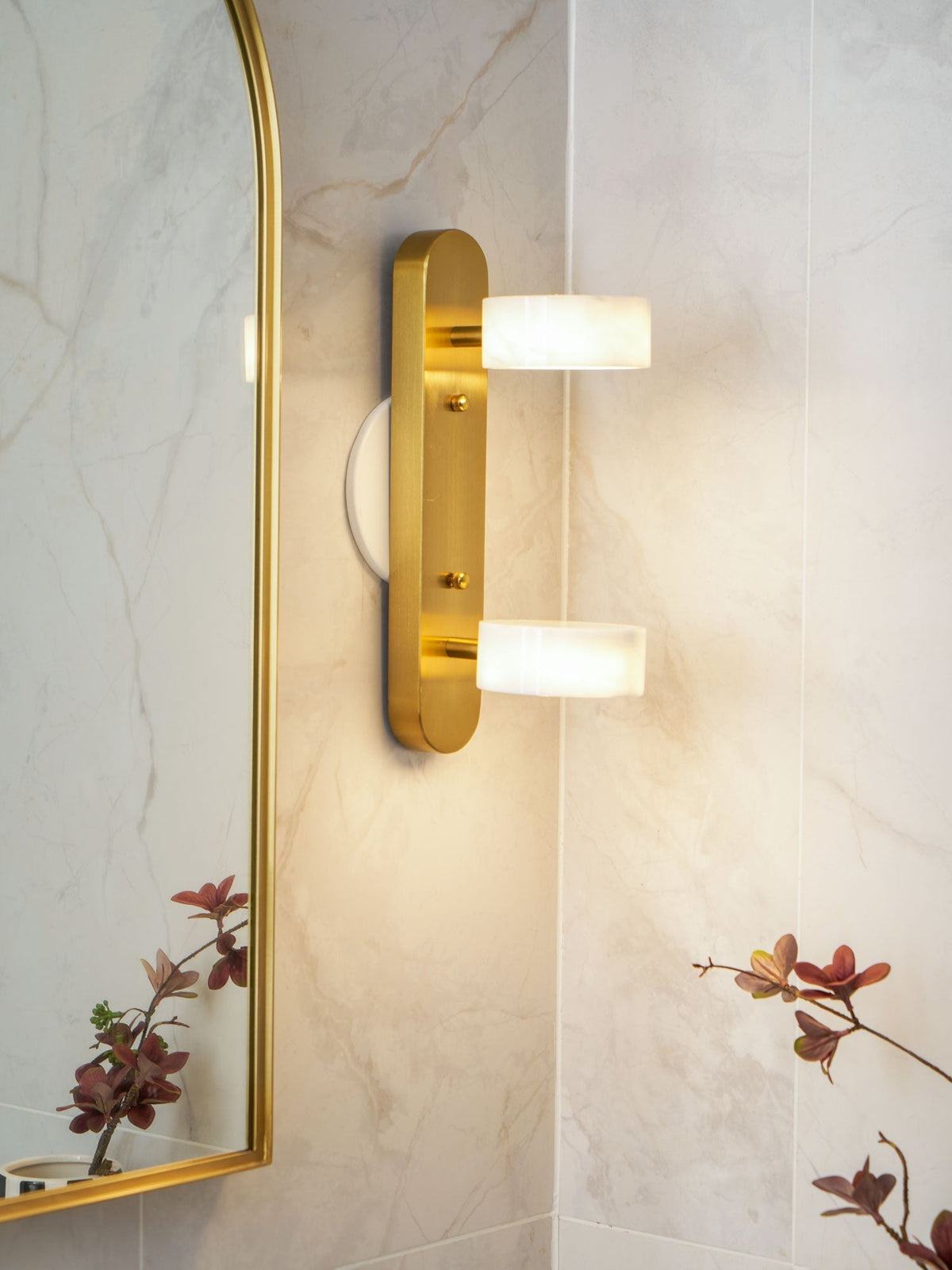 Orshaa lineare Travertin-Wandlampe