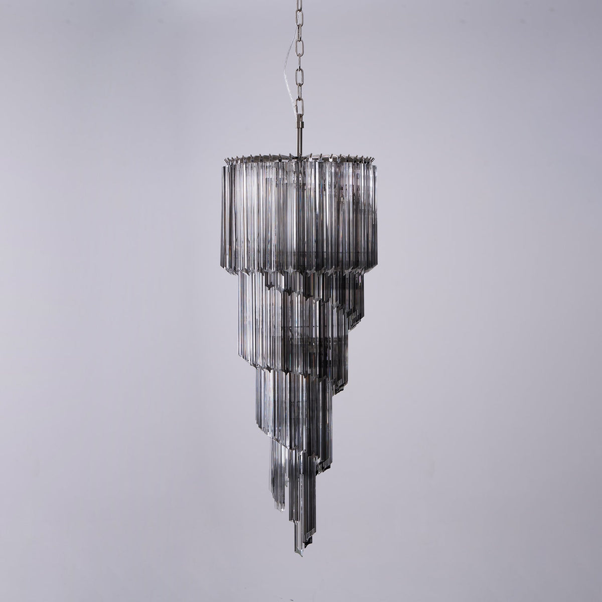 Velarella Kronleuchter Rauchglas Spiral