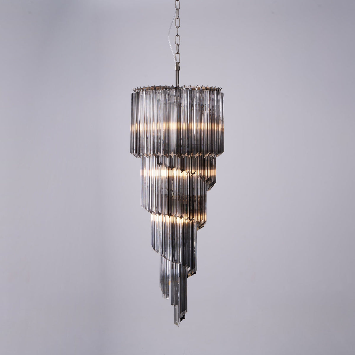 Velarella Kronleuchter Rauchglas Spiral