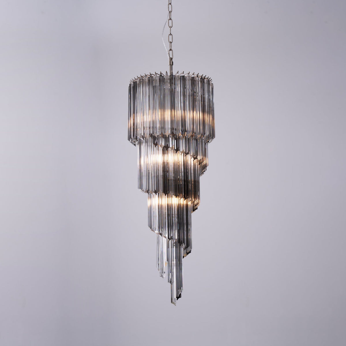 Velarella Kronleuchter Rauchglas Spiral