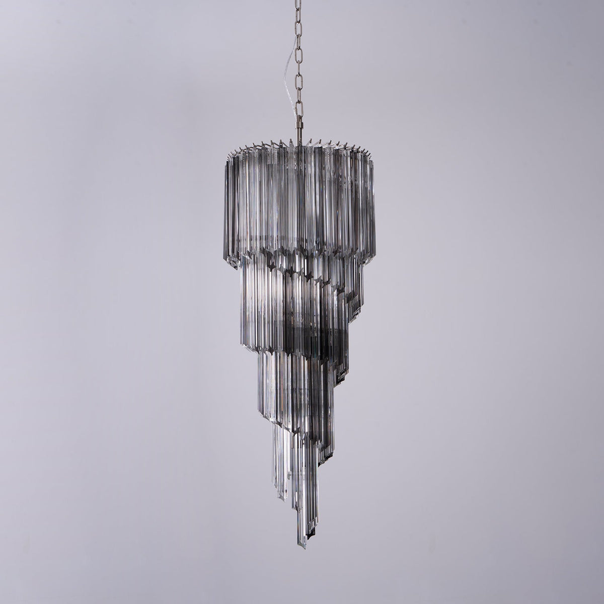 Velarella Kronleuchter Rauchglas Spiral