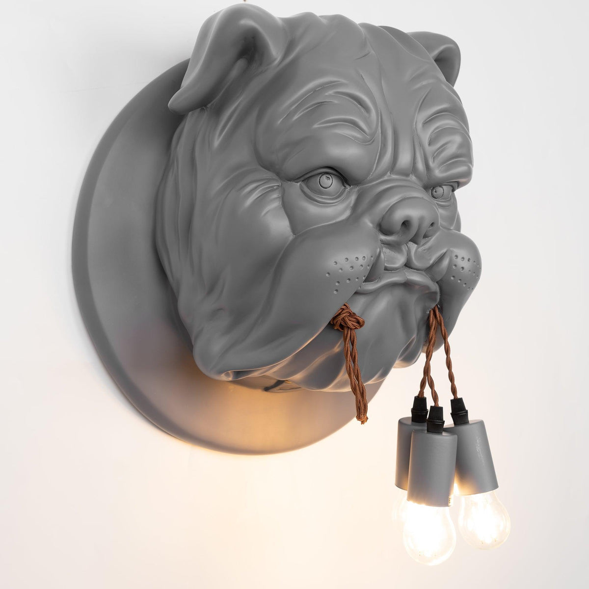 Umeri Wandleuchte Bulldog-Skulptur whimsisch