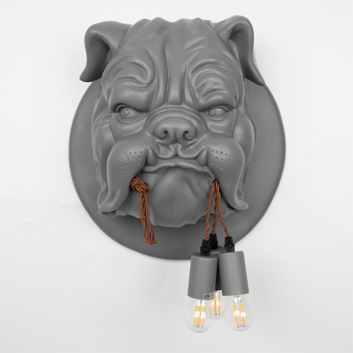 Umeri Wandleuchte Bulldog-Skulptur whimsisch