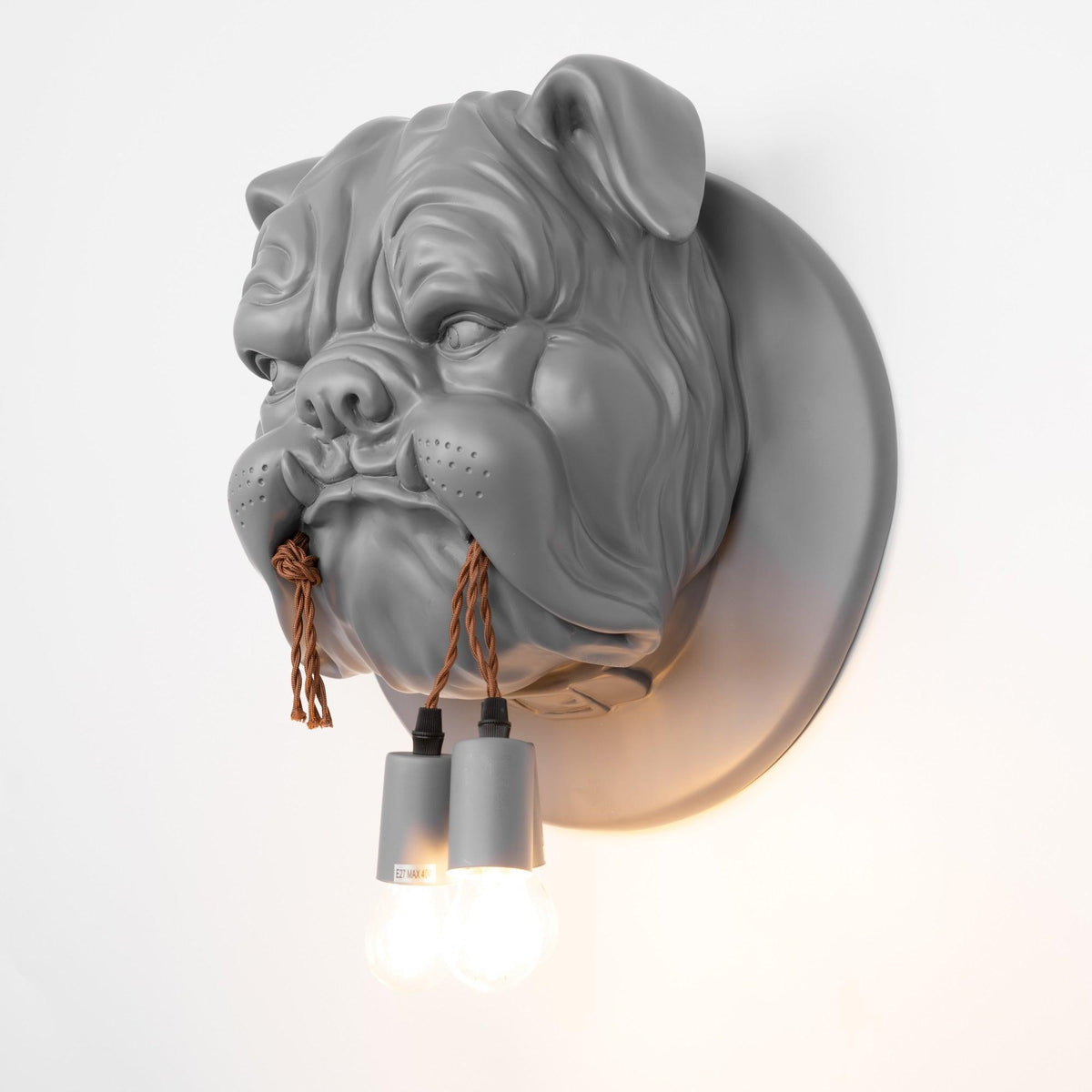 Umeri Wandleuchte Bulldog-Skulptur whimsisch