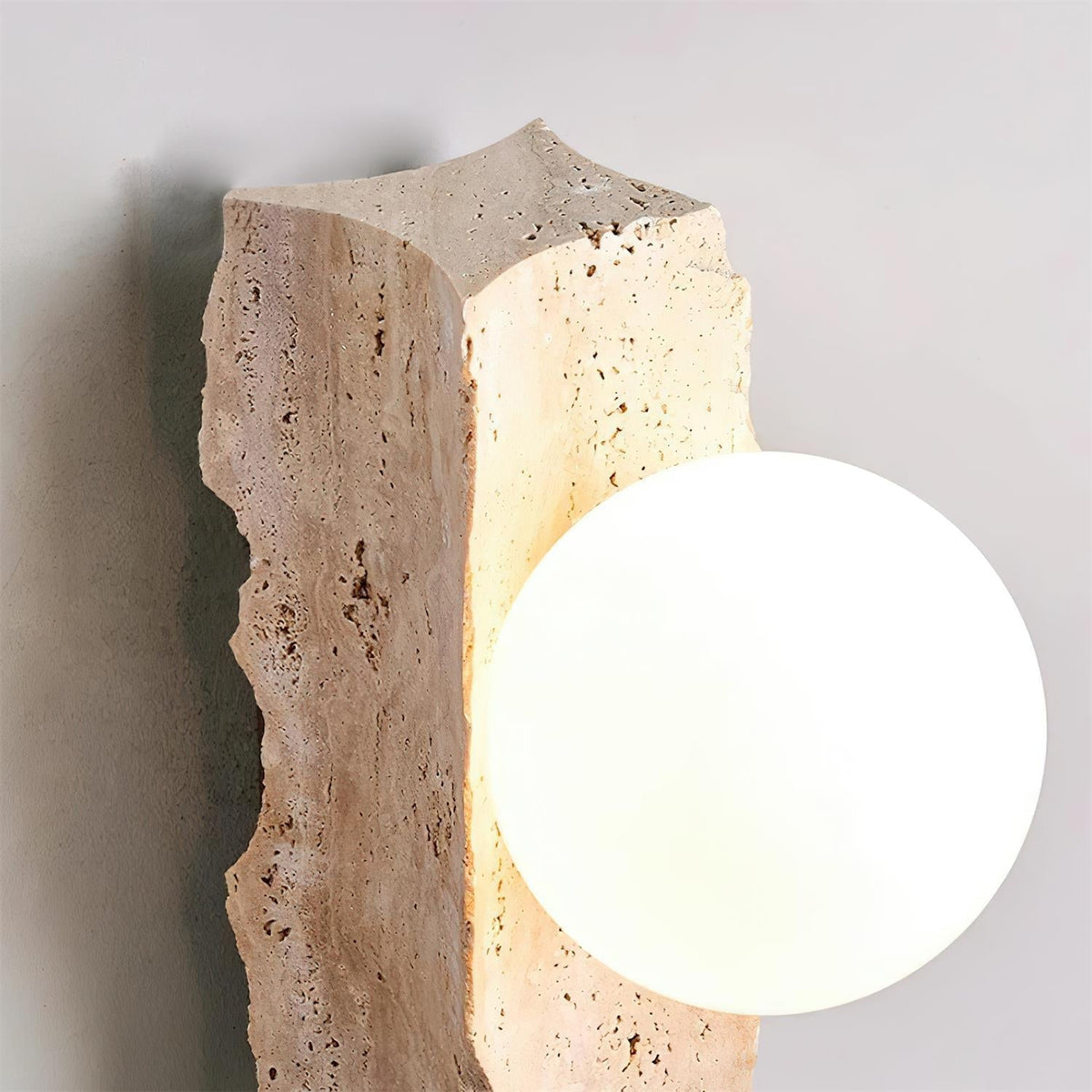 Obrio Wandleuchte Beige Kugel zeitgenössisch minimalistisches Schlafzimmer | Cielum