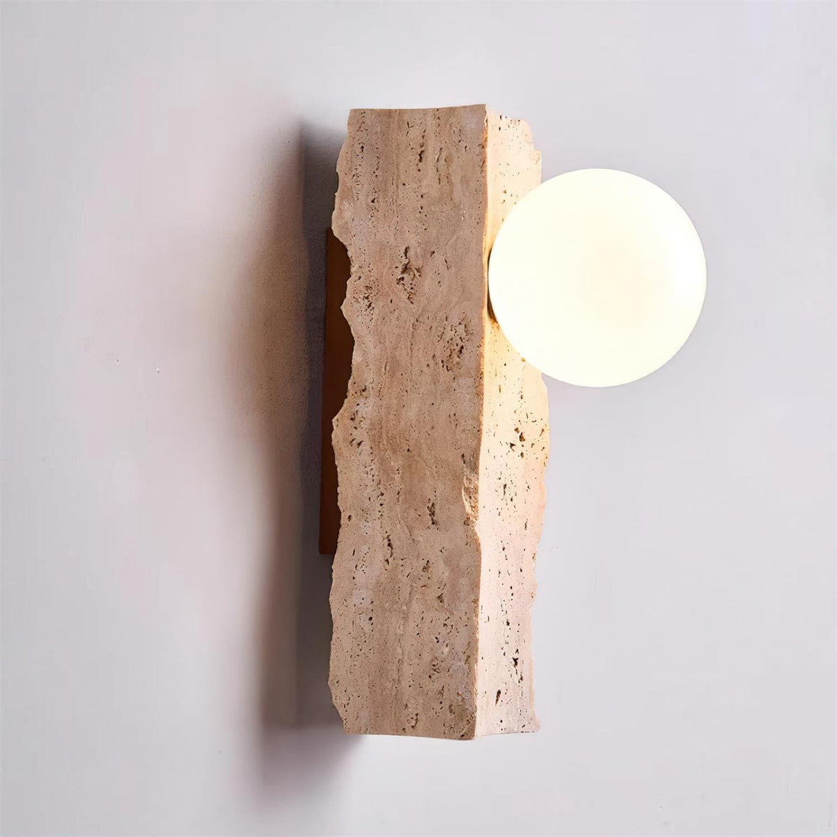 Obrio Wandleuchte Beige Kugel zeitgenössisch minimalistisches Schlafzimmer | Cielum