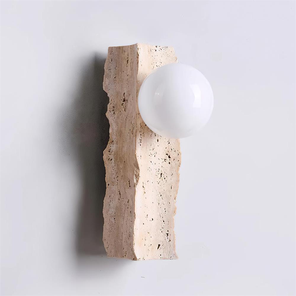 Obrio Wandleuchte Beige Kugel zeitgenössisch minimalistisches Schlafzimmer | Cielum