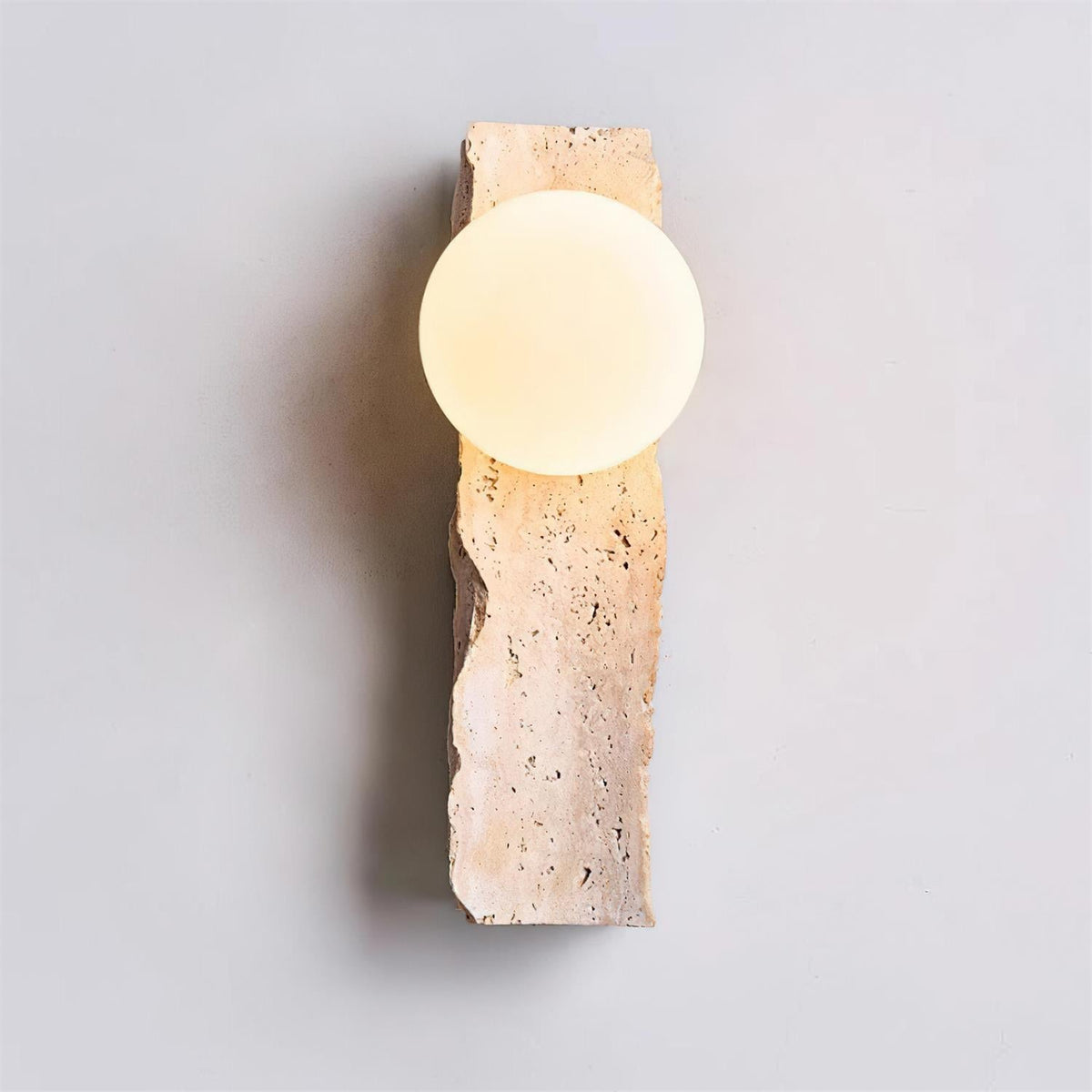 Obrio Wandleuchte Beige Kugel zeitgenössisch minimalistisches Schlafzimmer | Cielum