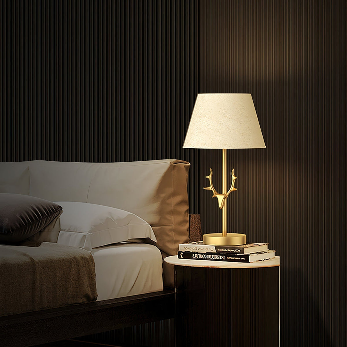 Antler Elegance Messing Tischleuchte