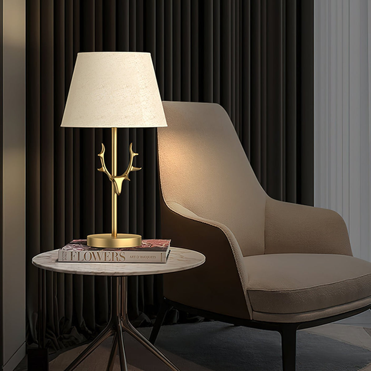 Antler Elegance Messing Tischleuchte