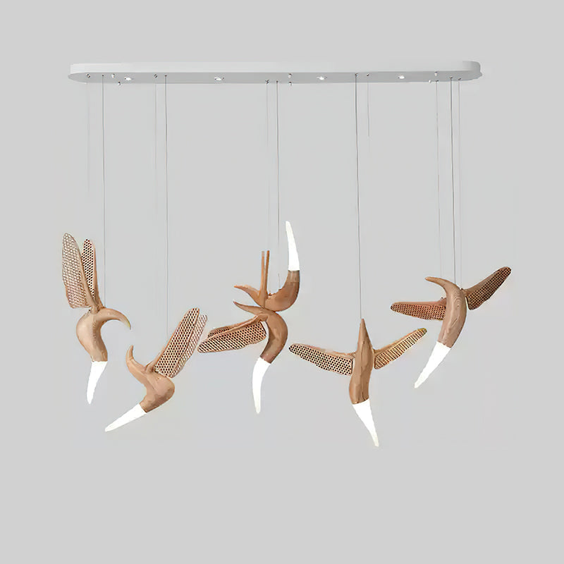 Elsilor Avian-Inspired Holz-Pendelleuchte
