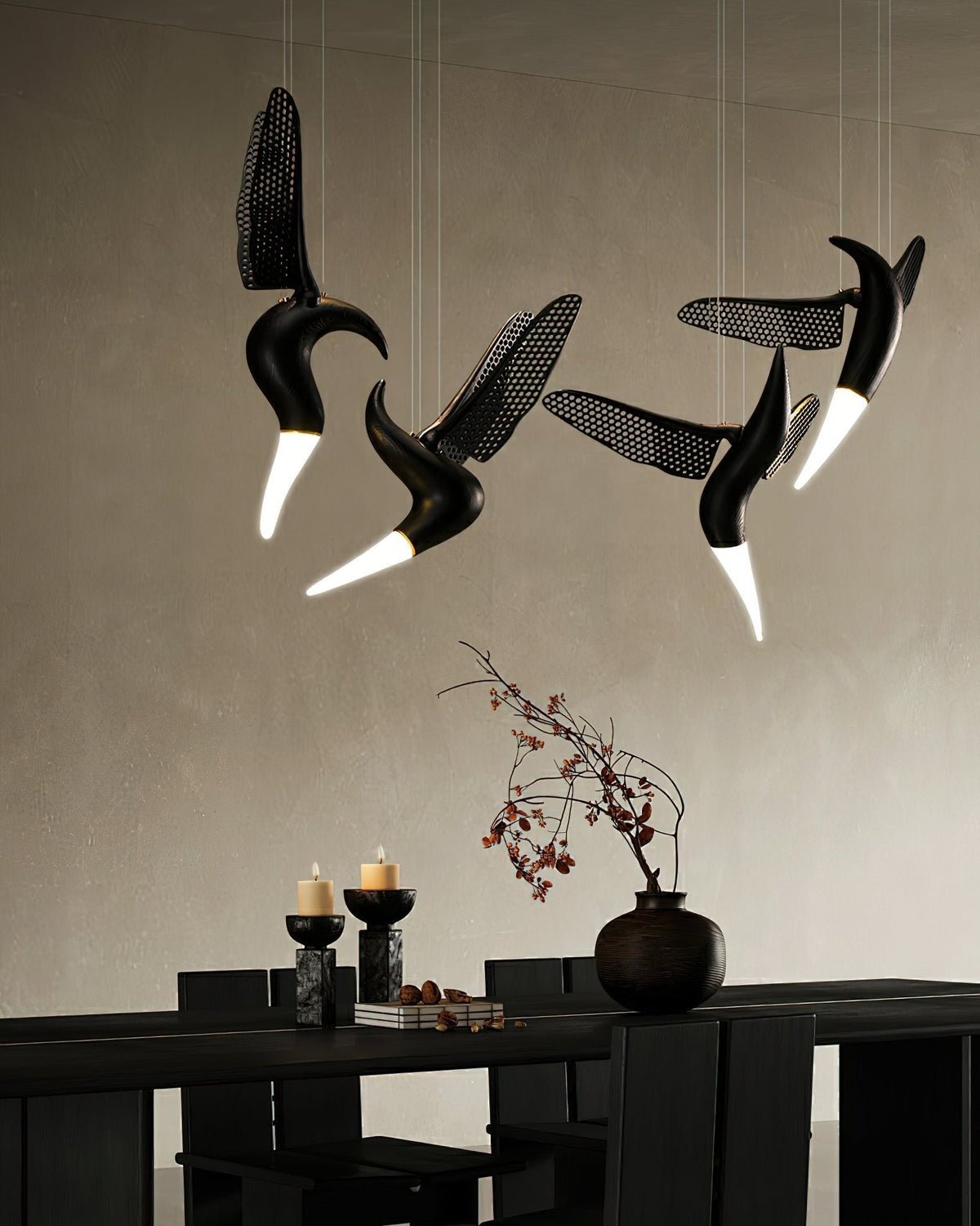 Elsilor Avian-Inspired Holz-Pendelleuchte