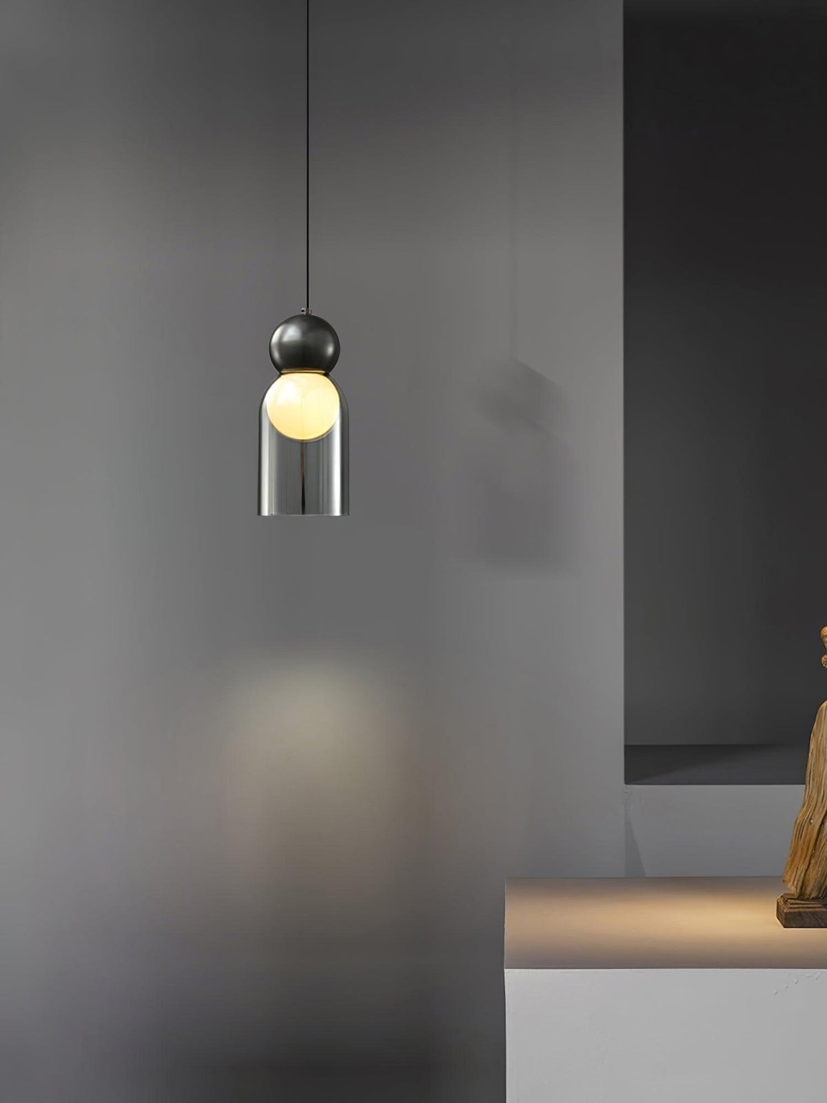 Veloina Pendelleuchte aus Messing mit Glas in geometrischem nordischem Stil