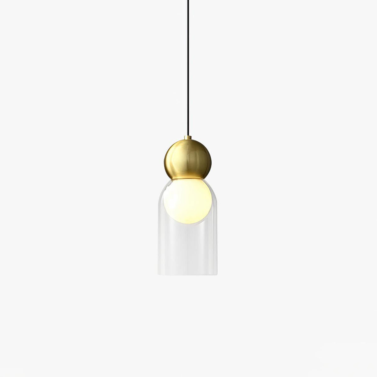 Veloina Pendelleuchte aus Messing mit Glas in geometrischem nordischem Stil