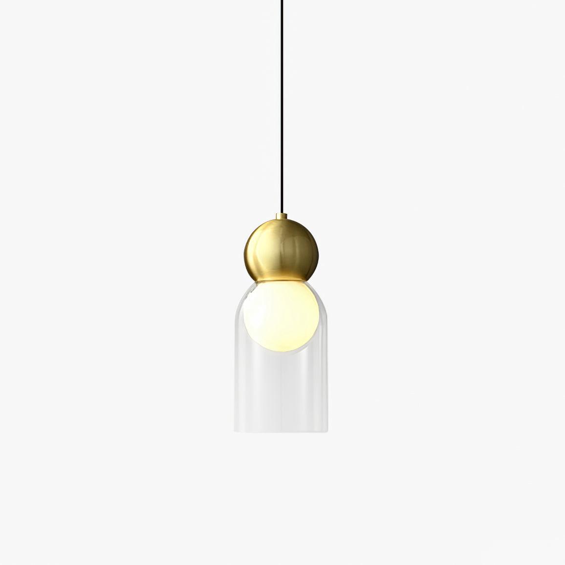 Veloina Pendelleuchte aus Messing mit Glas in geometrischem nordischem Stil
