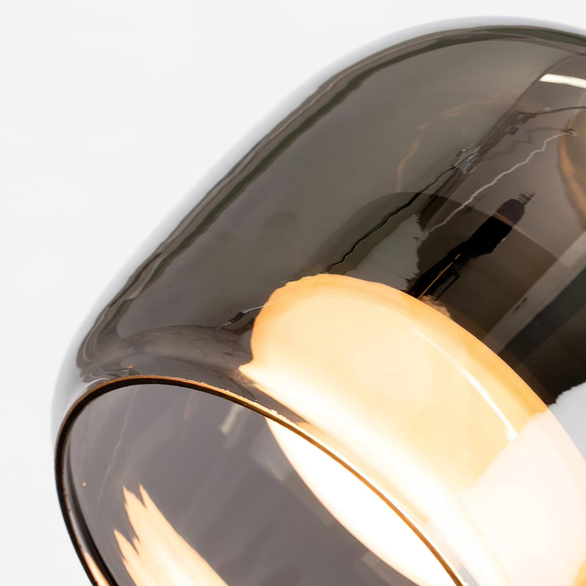 June Minimalistische Glas-Pendelleuchte in Rauchgrau