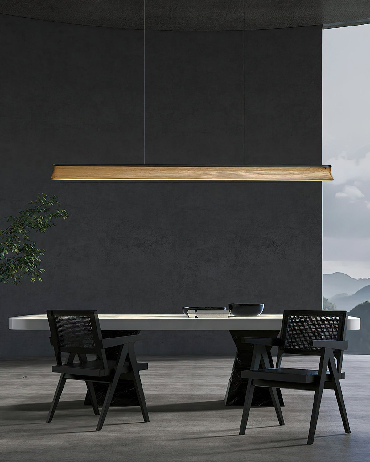 Aldeette Pendelleuchte Holzstrang minimalistisch zeitgenössisch