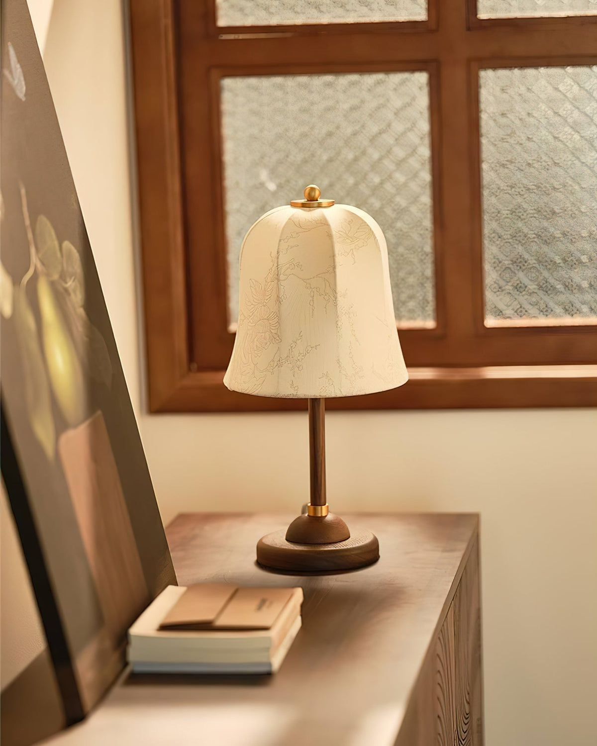 Ivelen Tischleuchte aus Eschenholz im Wabi-Sabi-Stil