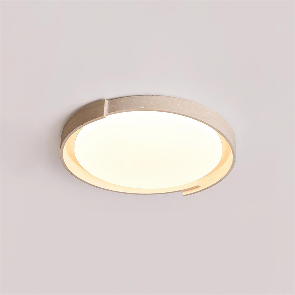 Solen Deckenleuchte Minimalistisch Rund Travertin