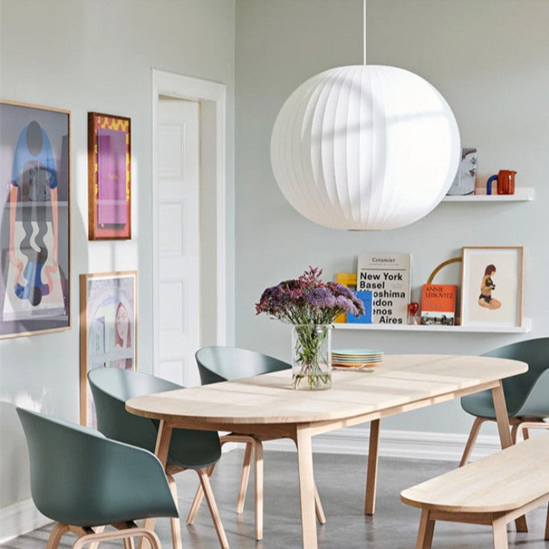 Ritta Modern LED Pendelleuchte Weiß Wohnzimmer/Esstisch Metall&Stoff