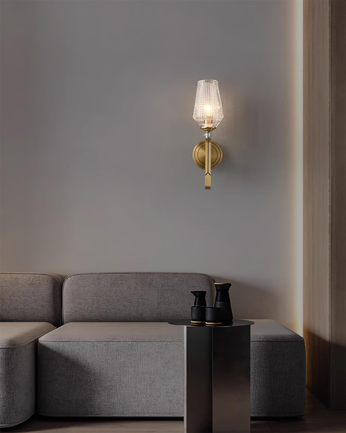 Elyisora Wandleuchte Messing Kristall Elegant