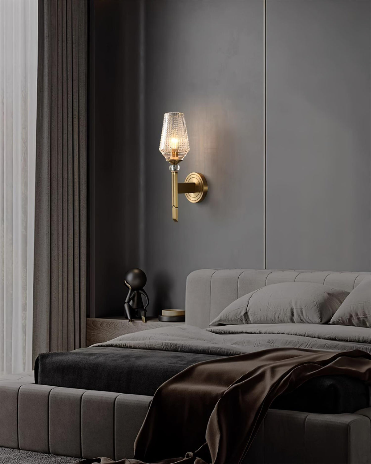 Elyisora Wandleuchte Messing Kristall Elegant