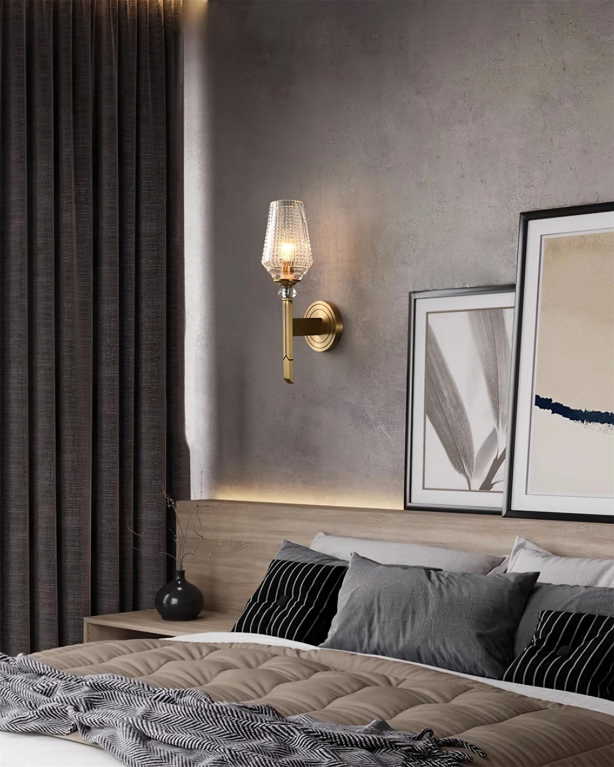 Elyisora Wandleuchte Messing Kristall Elegant