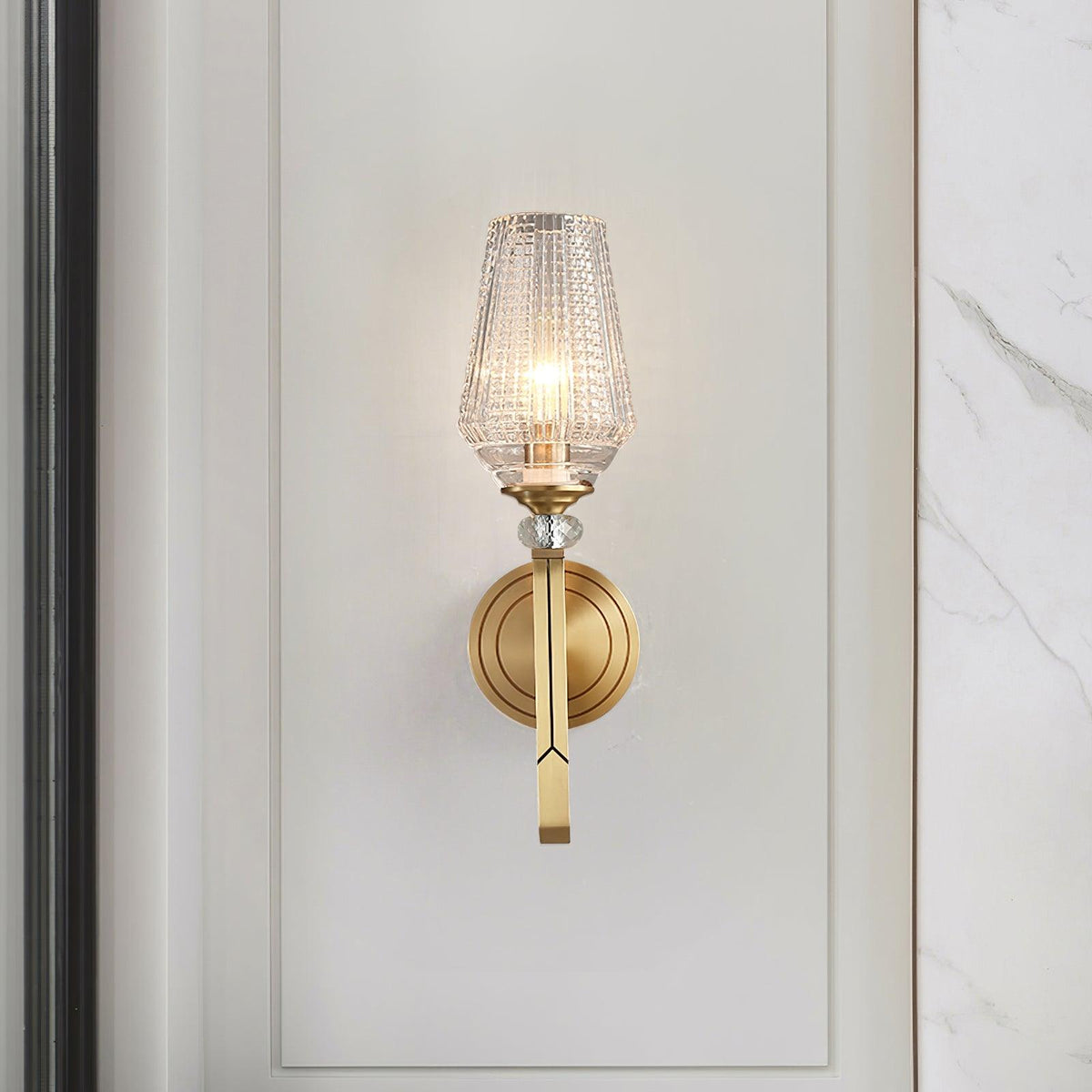 Elyisora Wandleuchte Messing Kristall Elegant