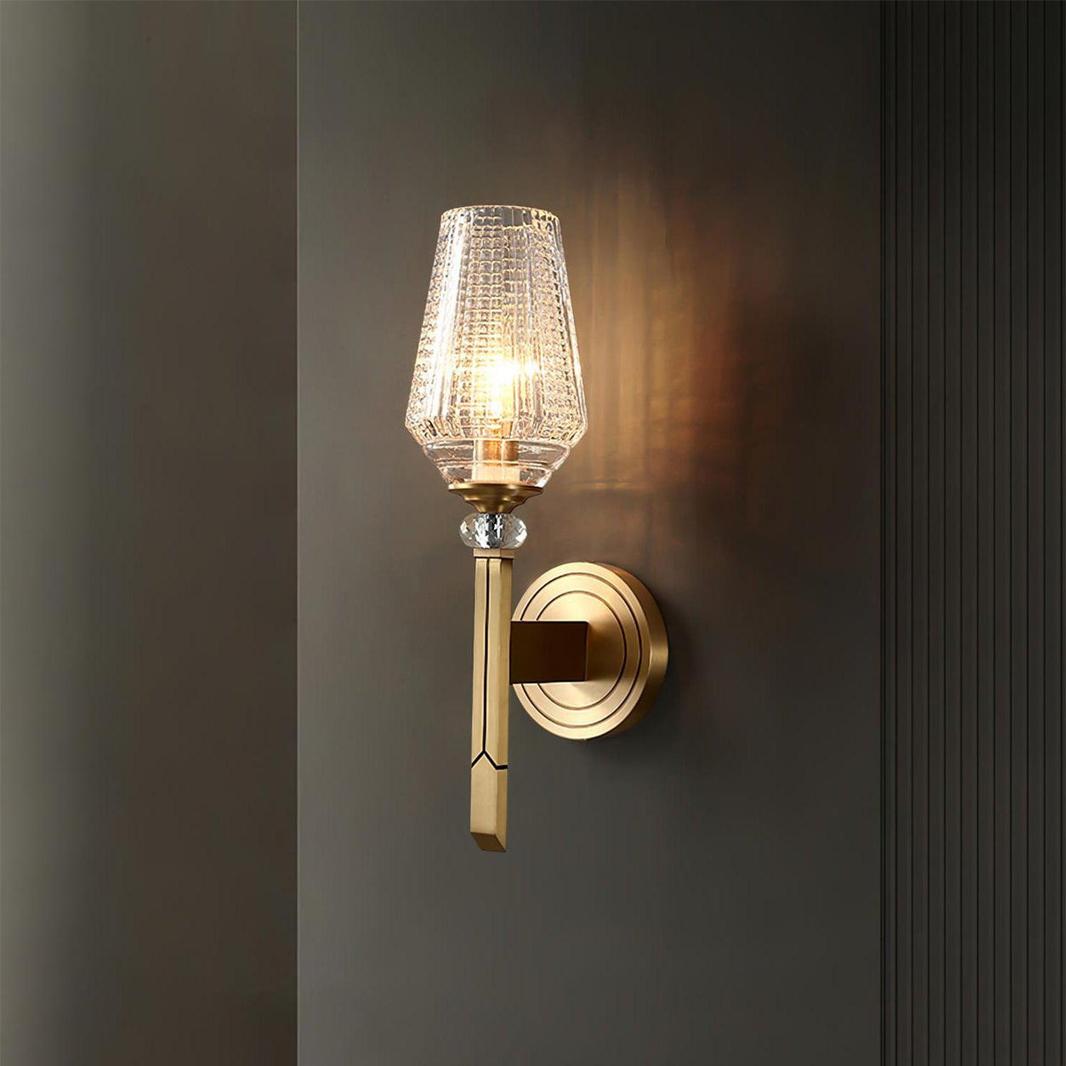 Elyisora Wandleuchte Messing Kristall Elegant