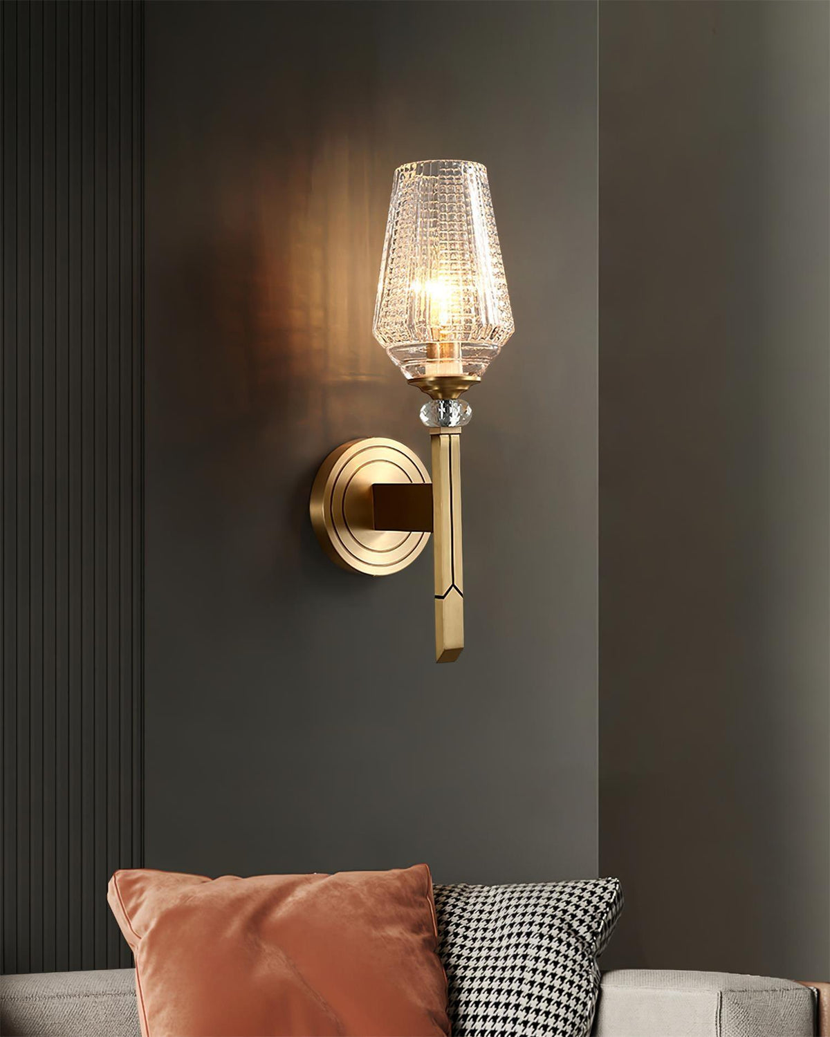Elyisora Wandleuchte Messing Kristall Elegant