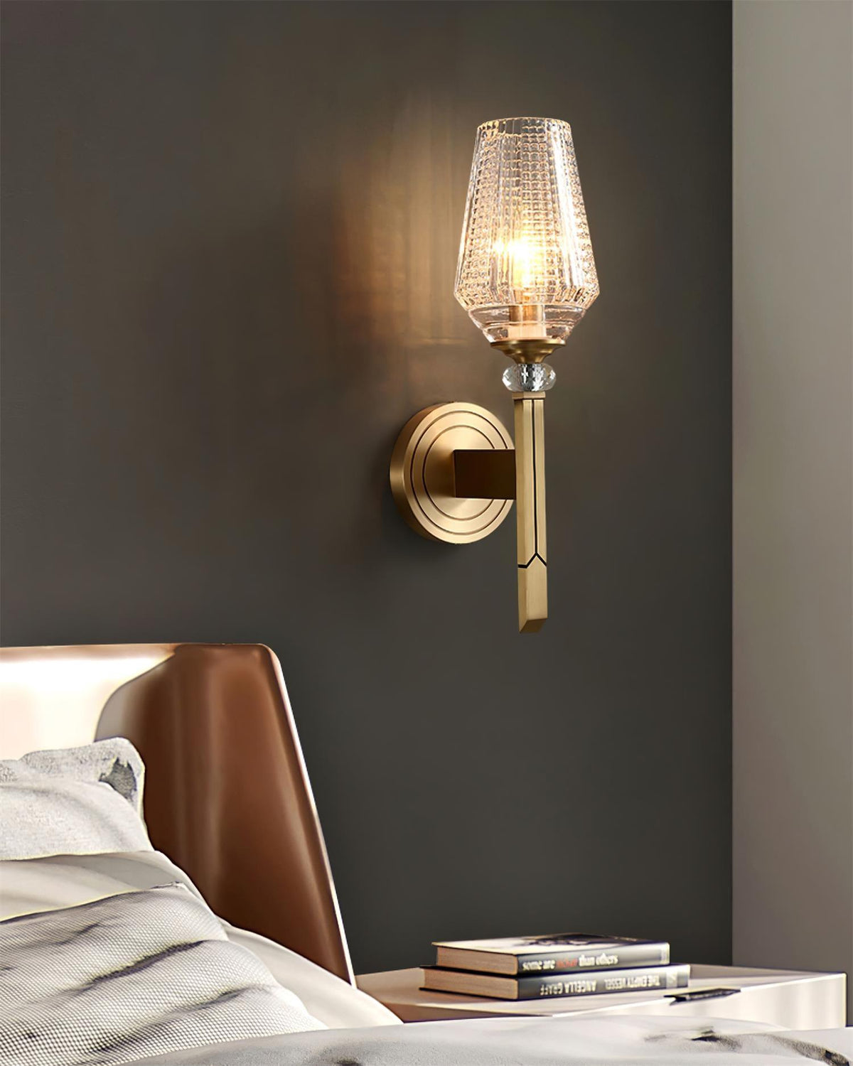 Elyisora Wandleuchte Messing Kristall Elegant