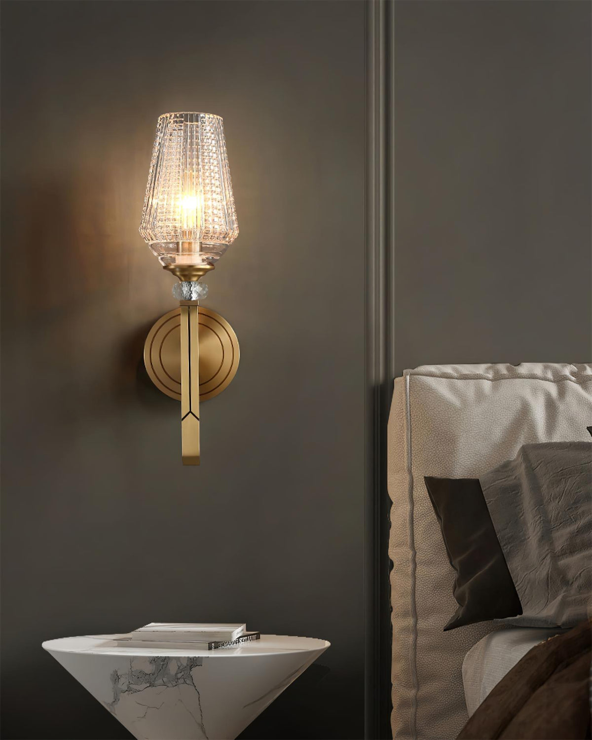 Elyisora Wandleuchte Messing Kristall Elegant