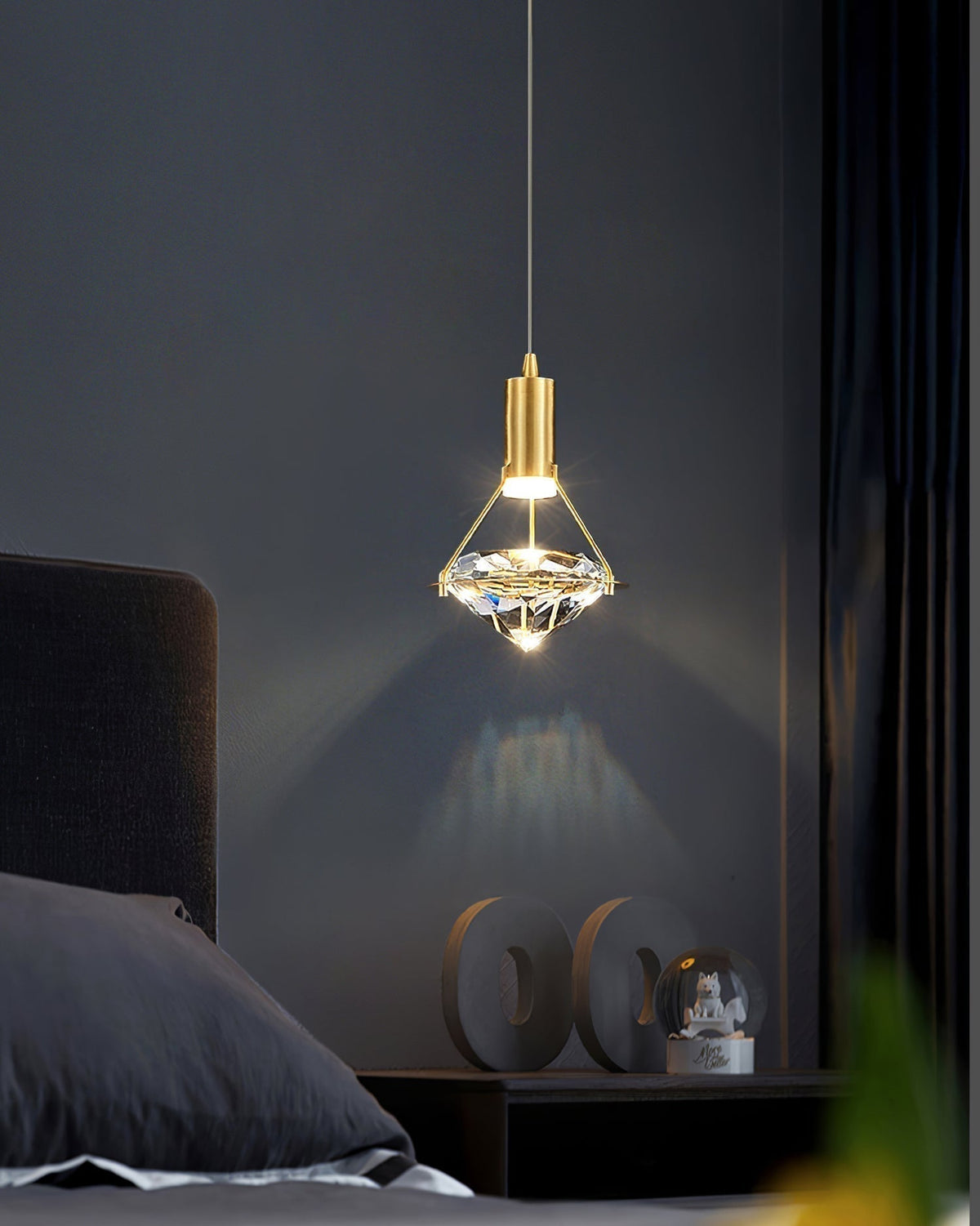 Cira Pendelleuchte Messing Kristall Elegant