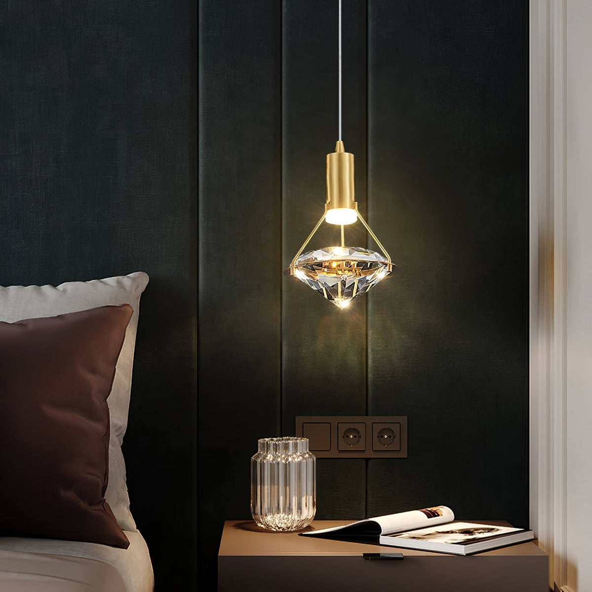 Cira Pendelleuchte Messing Kristall Elegant