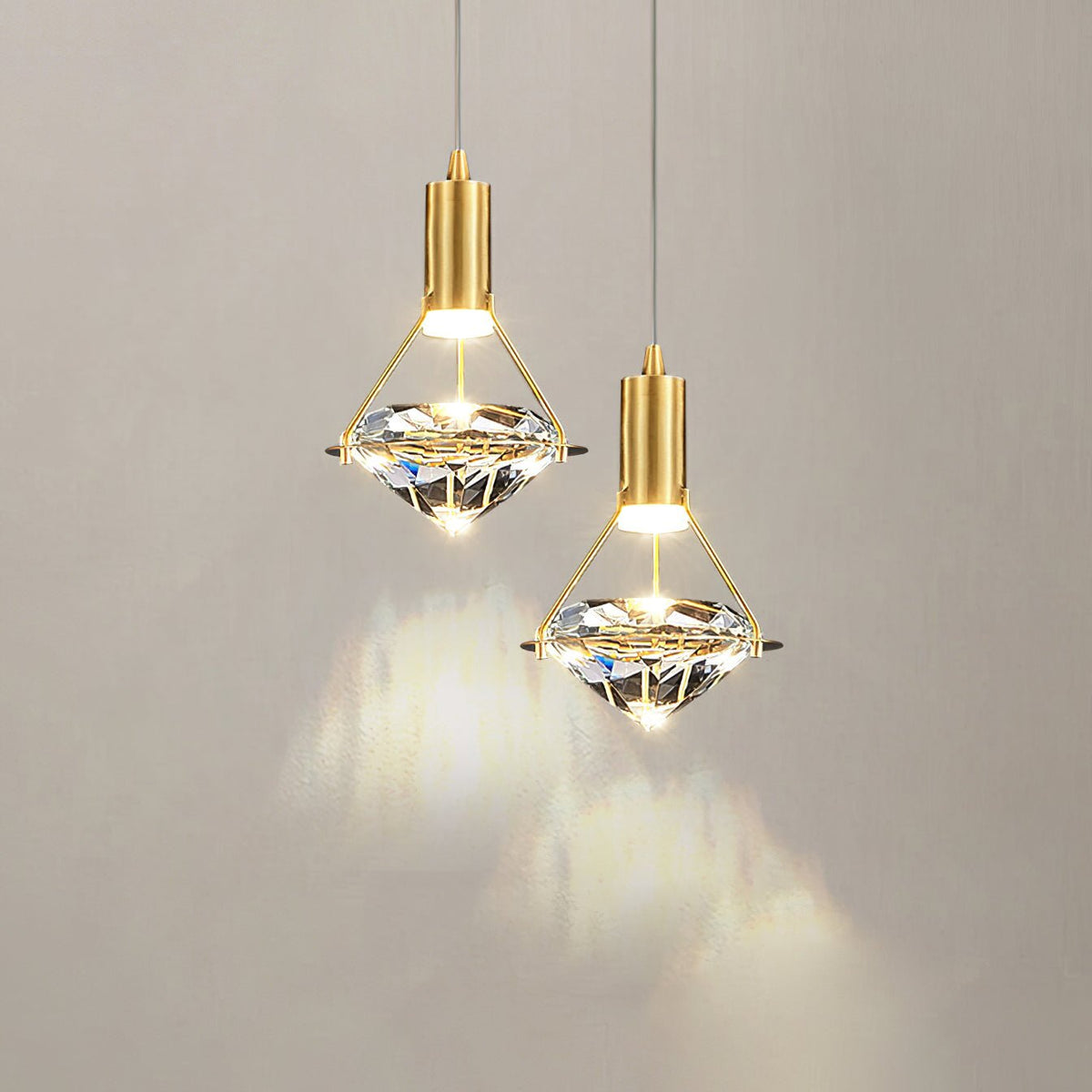 Cira Pendelleuchte Messing Kristall Elegant