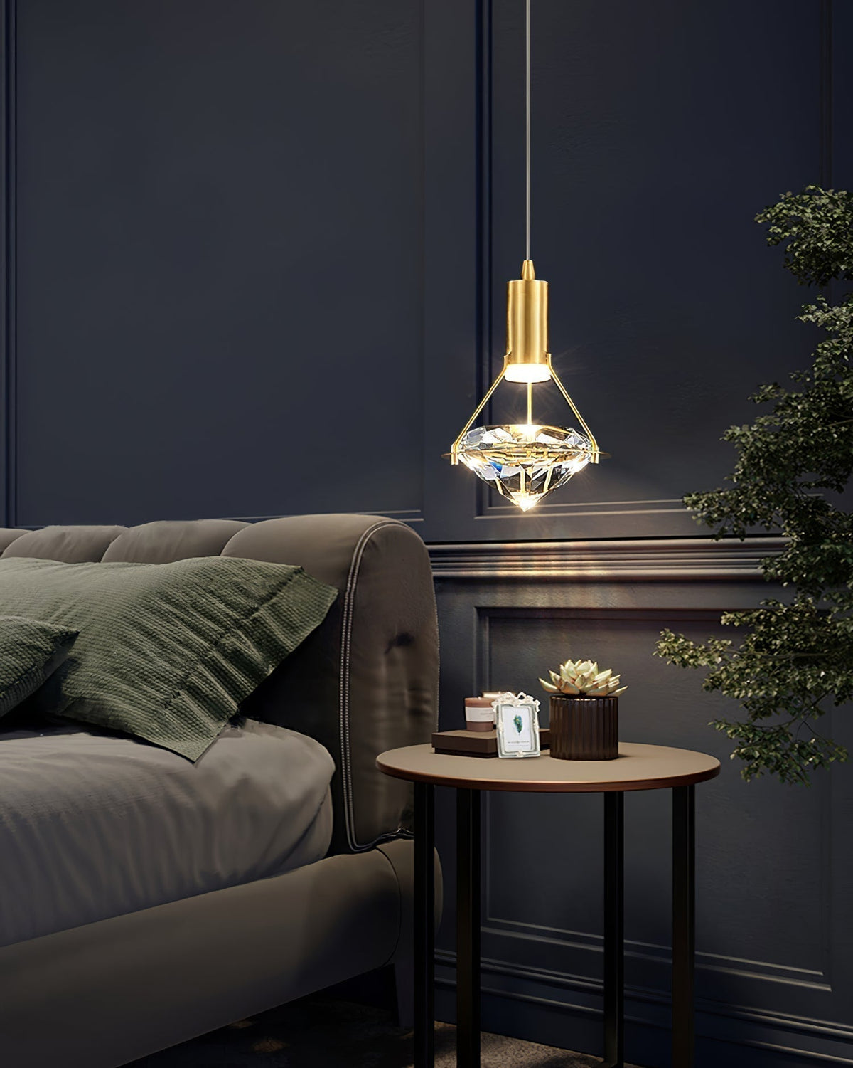 Cira Pendelleuchte Messing Kristall Elegant