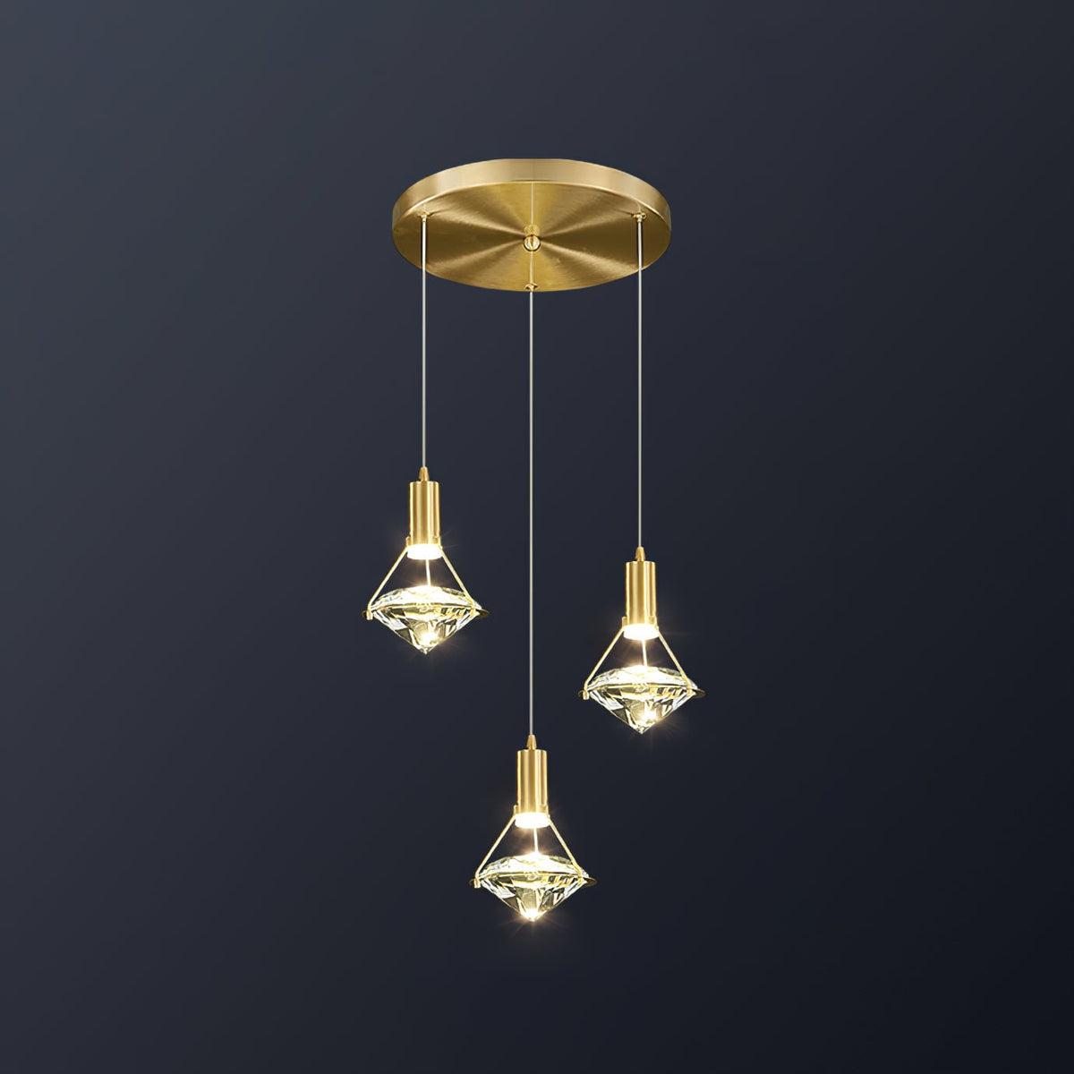 Cira Pendelleuchte Messing Kristall Elegant