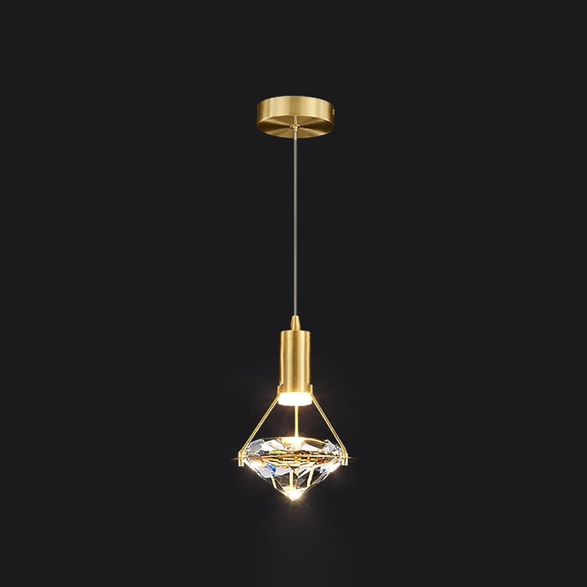 Cira Pendelleuchte Messing Kristall Elegant