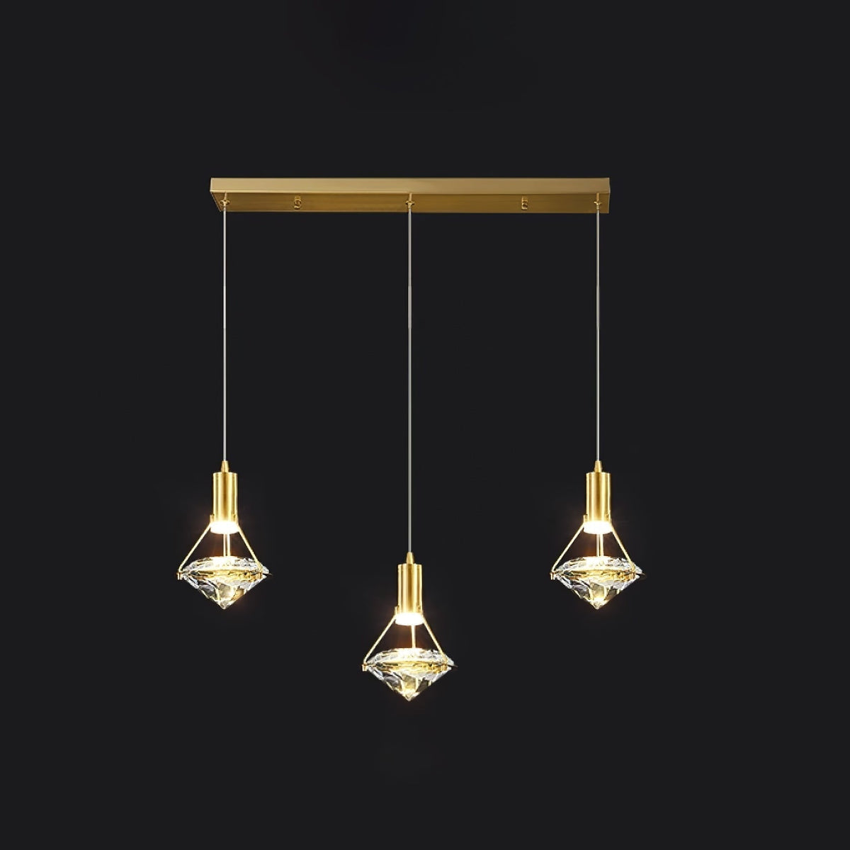 Cira Pendelleuchte Messing Kristall Elegant