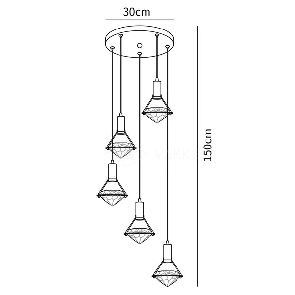 Cira Pendelleuchte Messing Kristall Elegant