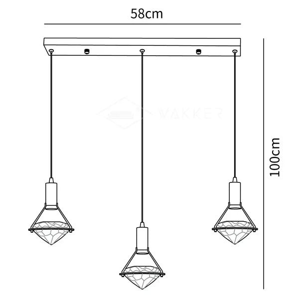 Cira Pendelleuchte Messing Kristall Elegant