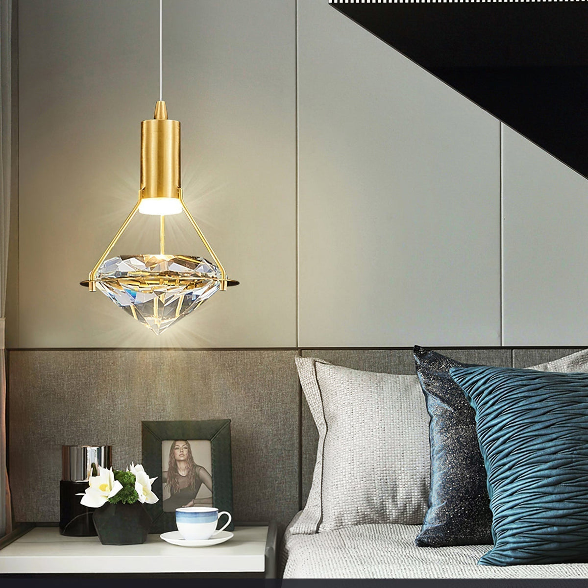 Cira Pendelleuchte Messing Kristall Elegant