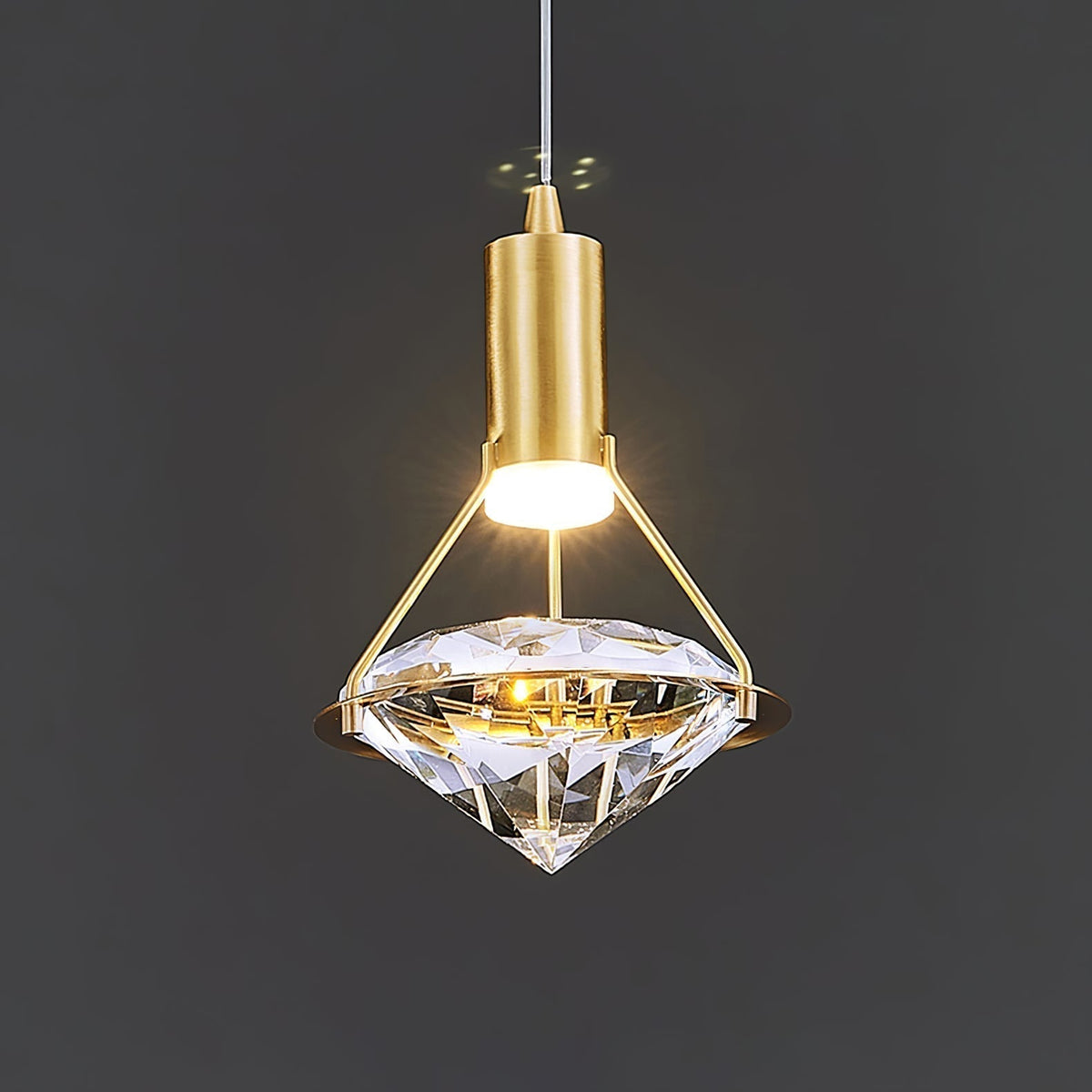 Cira Pendelleuchte Messing Kristall Elegant